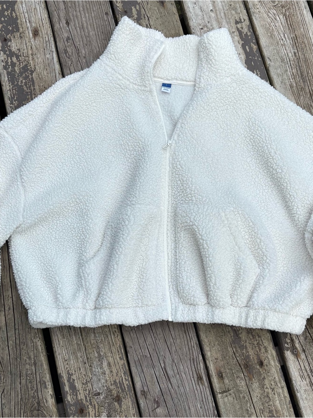 Women’s Old Navy Cream Sherpa-style Zip-Front Jacket size L